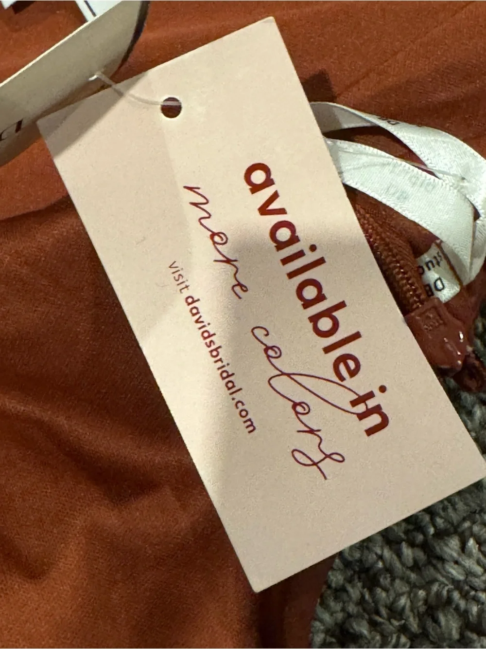 NWT Db Studio Ruched High-Low Satin Slip Dress in Copper Brown - Picture 6 of 7